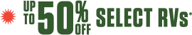 Up to 50% off Select RVs